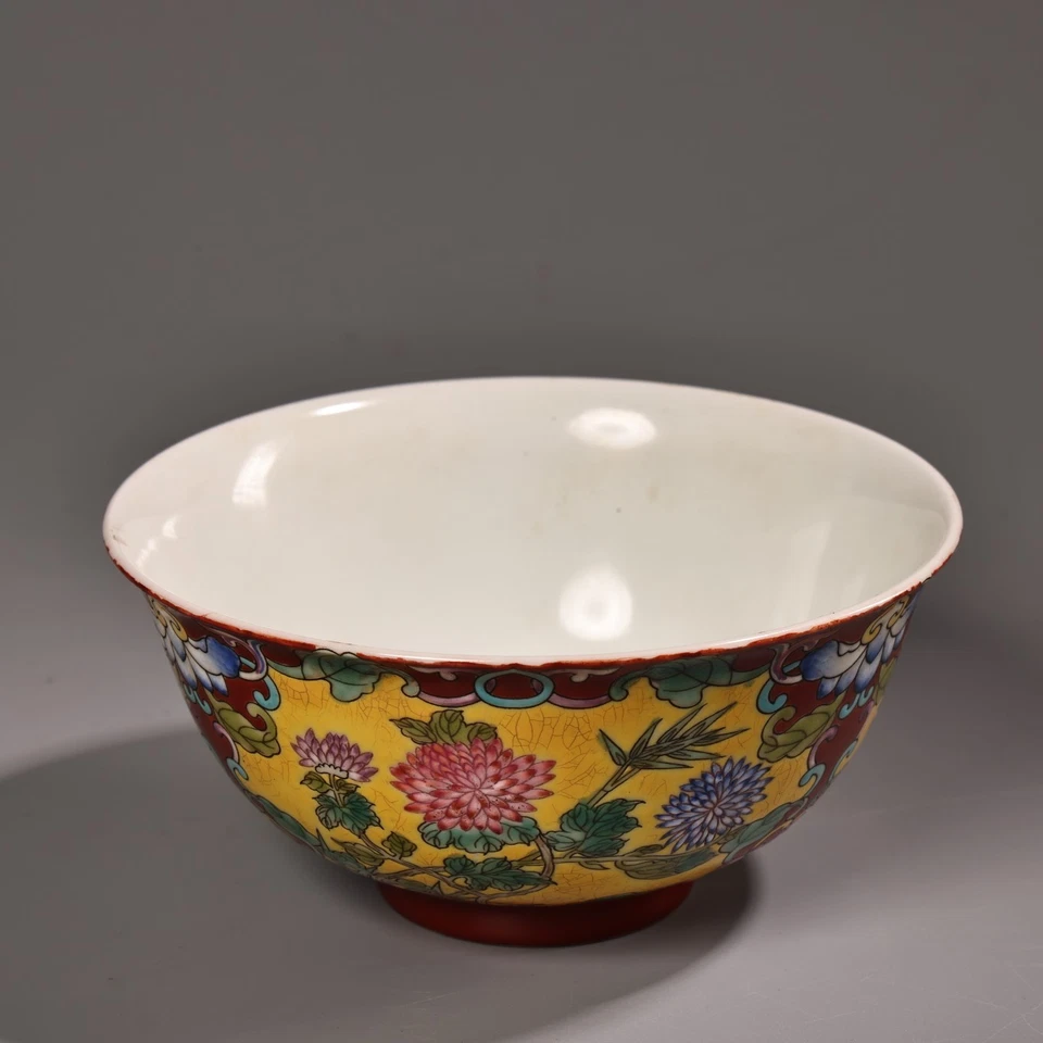 Antiga tigela pequena chinesa Uma rara dinastia Qing imperial de vidro vermelho, família rosa - Imagem 4 de 4