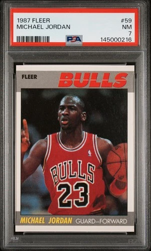 1987 FLEER #59 MICHAEL JORDAN PSA 7