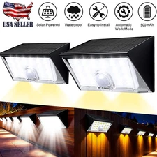 2Pack 22 LED Solar Wall Lights Outdoor Garden PIR Motion Sensor Security Lamp