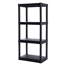4-Shelf Standard Duty Plastic Storage Shelves, 48" x 21" x 14", 200lb Capacity