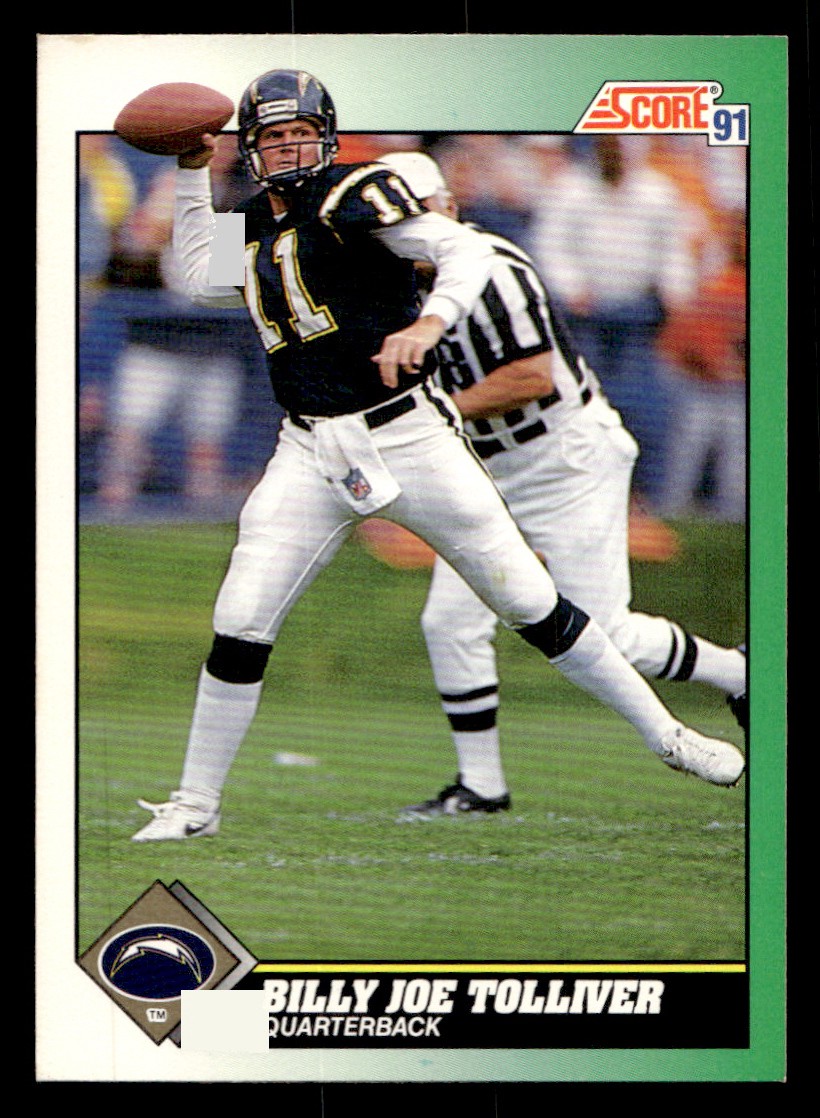 1991 Score - Billy Joe Tolliver Football card #230 San Diego Chargers Raw