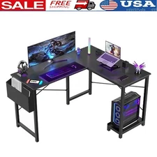 L Shaped Computer Desk Gaming Table Corner Desk Study Office W/ Storage Bag New