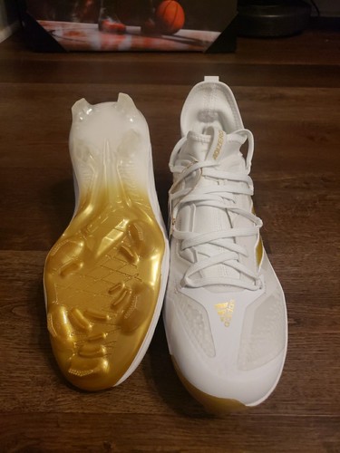 Sz 11.5 Adidas ADIZERO Afterburner NMV TPU Baseball Cleats Men White Gold GZ6513 - Picture 10 of 10