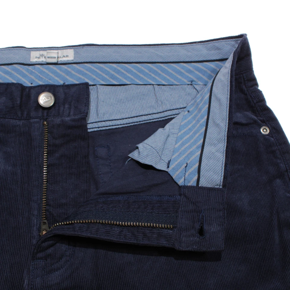 Calça jeans Peter Millar nova com etiquetas 5 bolsos corte tamanho 35 EUA em mistura de algodão azul sólido - Imagem 3 de 4