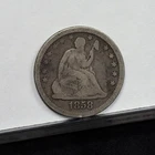 1858 Liberty Seated Quarter - VG Details, Nicks (#61374-L)