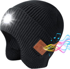 Mens Gifts Bluetooth Beanie with Light, Built-In Stereo Speaker Mic and 5 LED fo