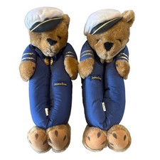 Vintage Joshua Bear Womens Size Large 9-10 Slippers Blue Nautical Stuffed Animal