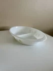 Vintage Oval Glasbake Green Crazy Daisy Divided Casserole Dish