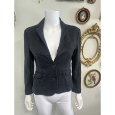 Rag Bone Knit Dark Gray 100 Wool Tailored Blazer Jacket Size M