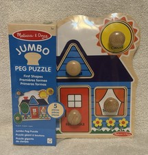 Melissa  Doug First Shapes Jumbo Knob Wooden Peg Puzzle