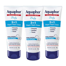 Baby Diaper Rash Cream, 3-In-1 Diaper Rash Relief, 3.5 Oz Tube, Pack of 3 