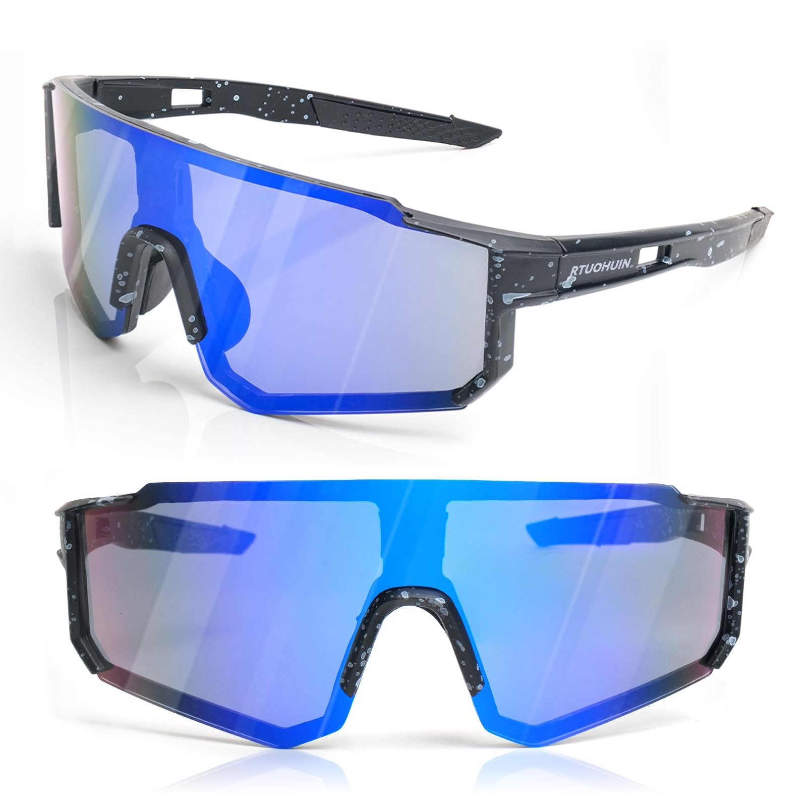 Lunettes de soleil rapides haut de gamme monture ergonomique blanche