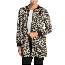 NWT Sanctuary City Topper Jacket Womens S Leopard Print Zip Safari Utility Coat