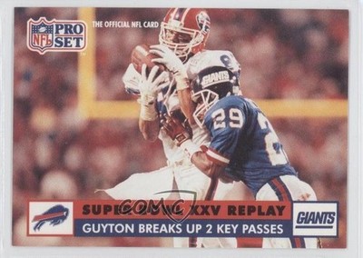 1991 Pro Set XXV Replay Breaks Up 2 Key Passes Myron Guyton Super Bowl #48 j8o