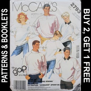 Vintage The Gap for McCall's Unisex Knit Tops Pattern #2793 Size XL CUT