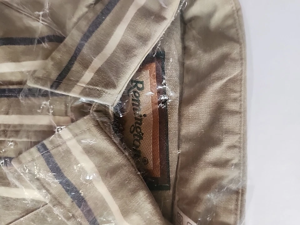 Camisa De Colección Remington Western Abotonada Azul Marino Tostado Blanco Rayas Mediana Nueva  Foto 4 de 4