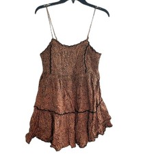 Urban Outfitters Vintage Cotton Cheetah Print Top Summer Tank Spaghetti Strap XS