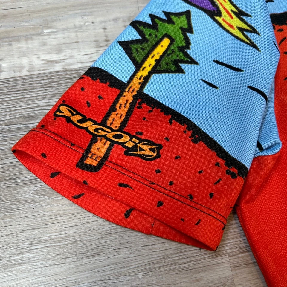 Camiseta deportiva de ciclismo Sugoi vintage L Road Trip estampado OVNI cremallera técnica Canadá Foto 4 de 4