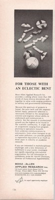 Booz Allen Applied Research Vintage 1969 Magazine Print Ad Abstract Art