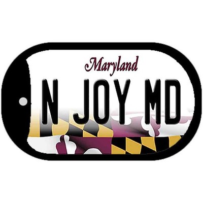 N Joy MD Novelty Metal Dog Tag Necklace 2'' x 1''