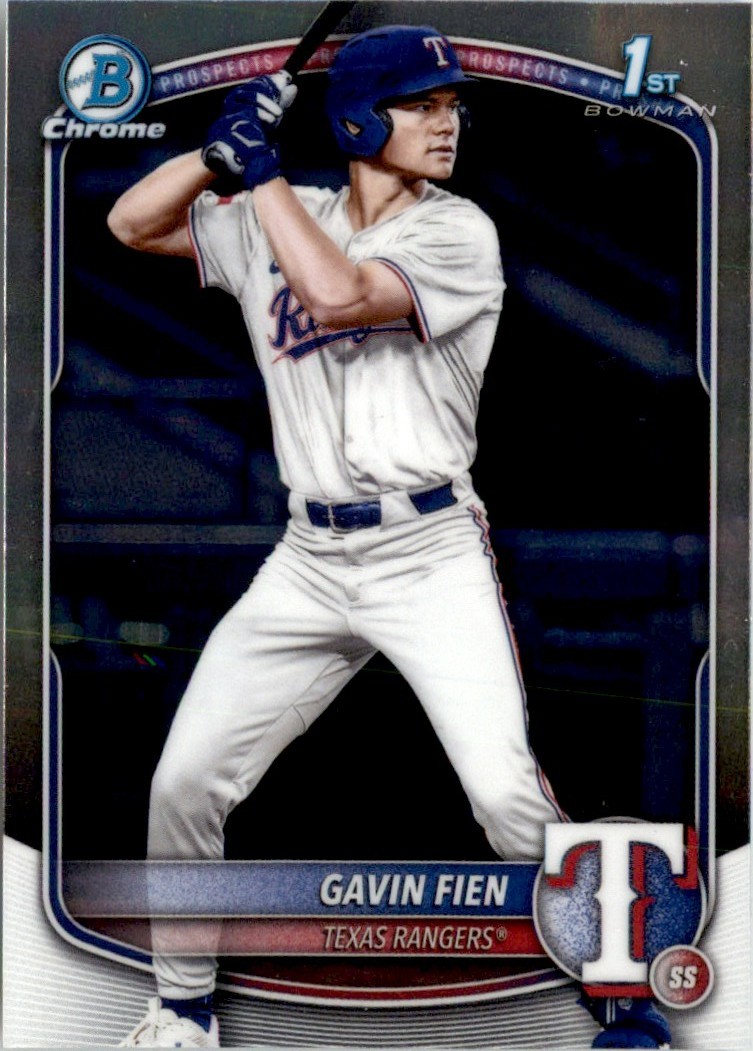 Gavin Fien 2025 Bowman Draft Chrome RC #BDC-15 Texas Rangers
