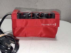 Remington H-1015 Hot Rollers Curlers Travel Set 10 Red Black Compact ☆TESTED HOT