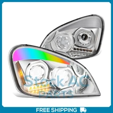 Headlights Chrome Housing Amber Corner LED for 2008-2017 Freightliner Cascadia
