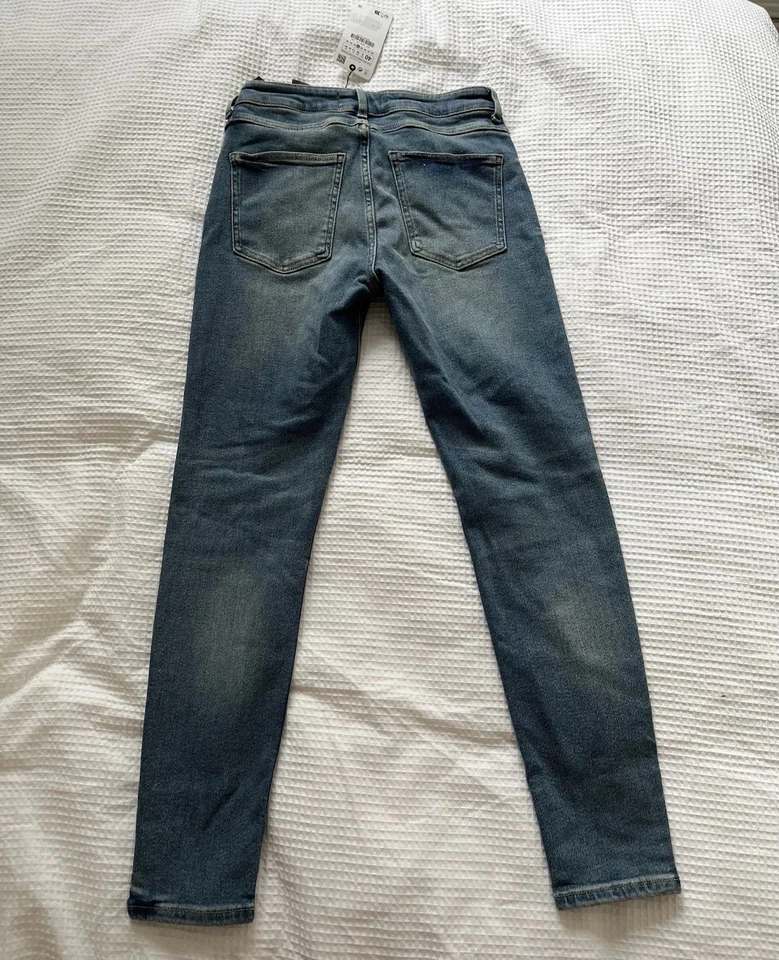 Zara Denim Jeans Size 40 Size 12 Medium Blue Acid Wash Fashion Skinny Jeans - Image 2 of 3