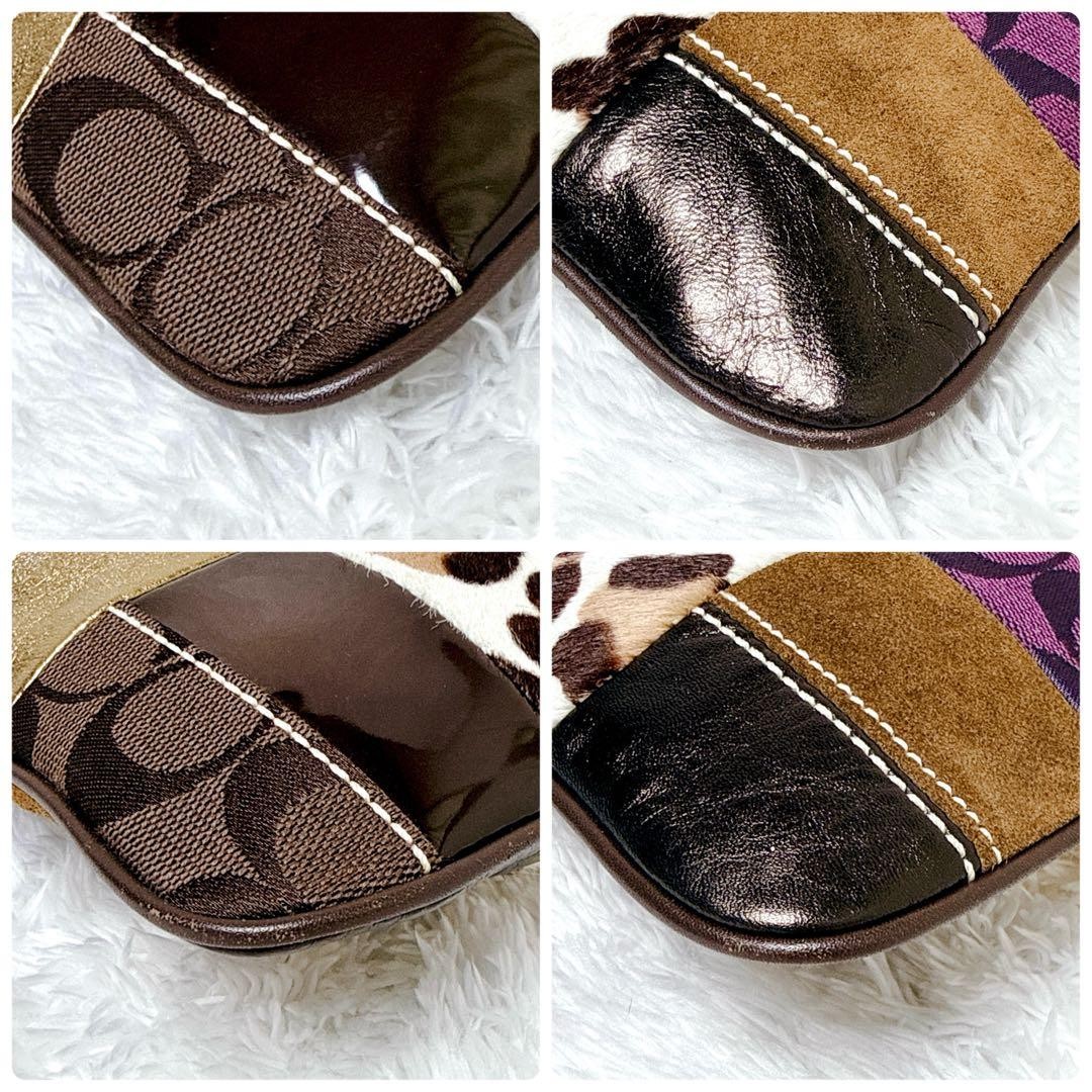 COACH Patchwork Leopard Purple Shoulder - image 7