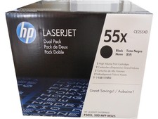 HP CE255XD CE255X 55X Dual Pack Black Toner Genuine OEM Retail Box Quick Ship