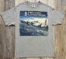 Vintage B-17 Flying Fortress Shirt Y2K Diamond Star Boeing WWII Bomber Medium