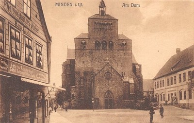 860008) AK am Dom zu Minden gelaufen 1924