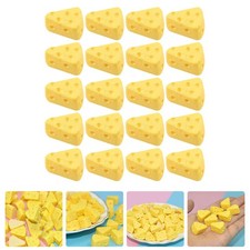 50Pcs Artificial Simulation Cakes Dessert Models Fake Cheese Props Yellow