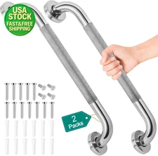 2 Pack 16 Inch Shower Grab Bars Stainless Steel Safety Handles for Seniors