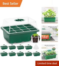 Multi-Purpose Seed Starter Tray Set - 10 Trays with Adjustable Vents and Labels