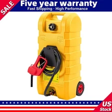 🔥15 Gallon Fuel Caddy Portable Gas Tank with Fluid Transfer Siphon Pump 10-Foot