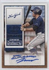 2015 Panini Contenders Draft Ticket Blue Foil Desmond Lindsay #34 Auto 5w7