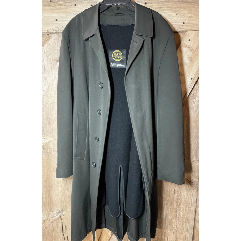 Abrigo de Gabardina Etiqueta Dorada Caimán De Colección Unisex Repelente al Agua Fosa Forro con Cremallera Foto 3 de 4