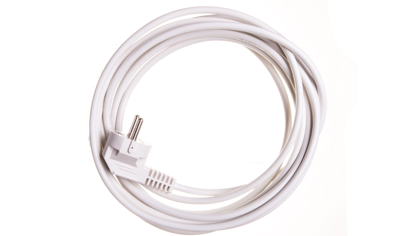 Connecting cable W-2 3x1.0 mm2 white with an angled plug 5m 51.929 /T2UK