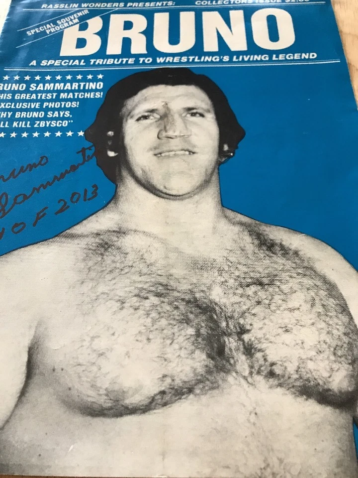 Bruno Sammartino HOF 2013 Assinado WWF WWWF WWE Programa Especial de Lembranças - Imagem 3 de 4