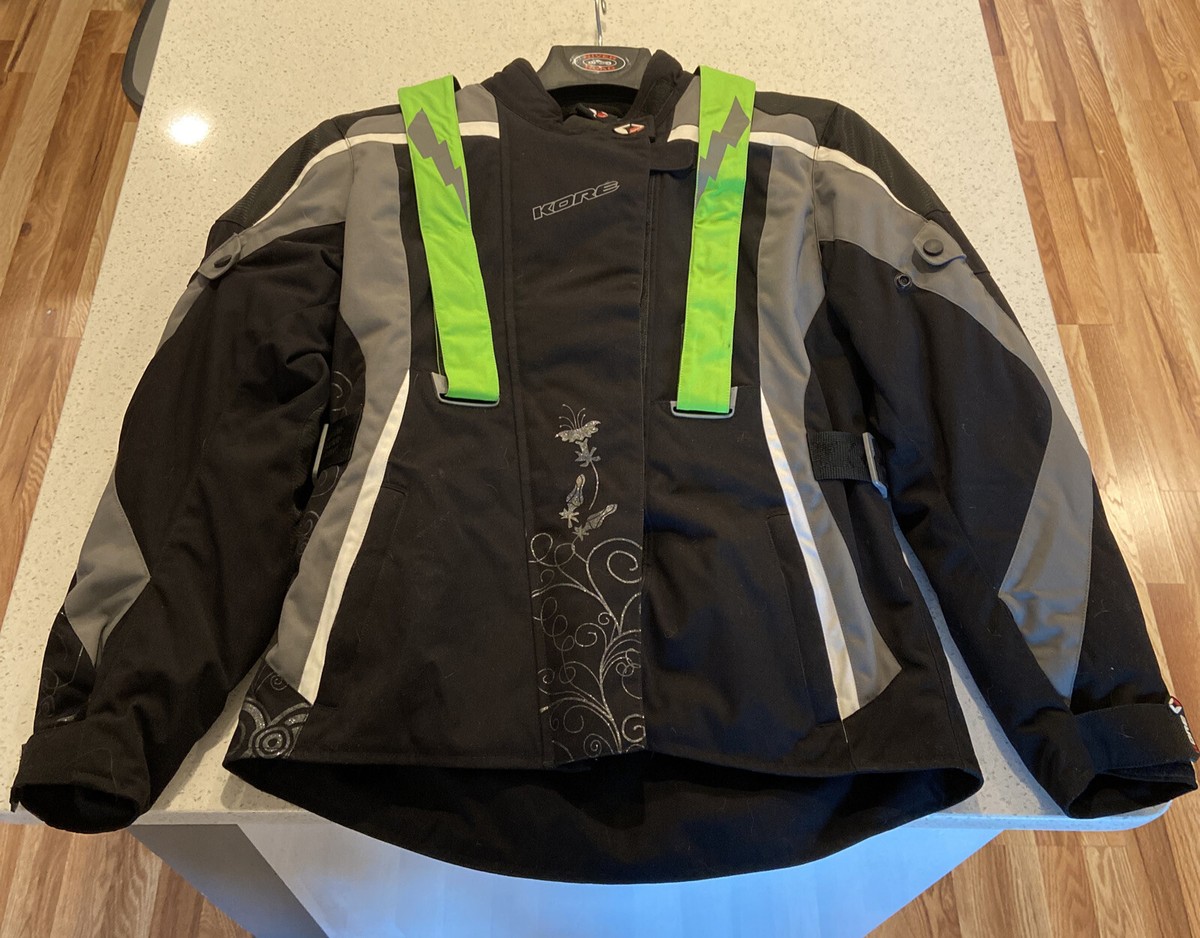 KORE REISSA Ladies Floral Safety Riding Jacket Black Sz L Pro-Texion prEN 