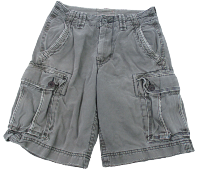 American Eagle Men's Cargo Shorts Waist 28 Color Grey Flat Front