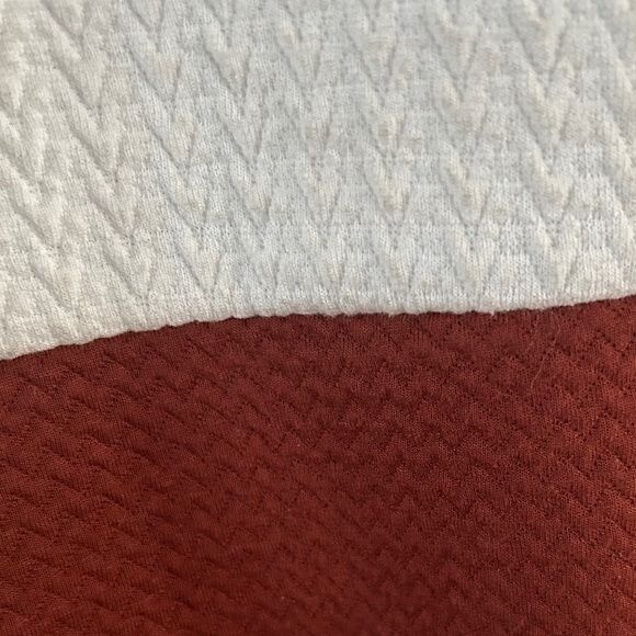 Zara Quilted Color Block Sweater Rust Tan Cream Sz XL Fall Winter image 6