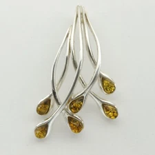 Green BALTIC AMBER Pendant - 925 STERLING SILVER #148