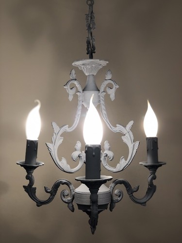 Vintage French Chandelier Painted In 
