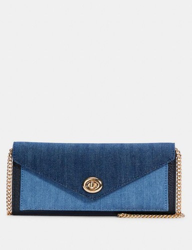 NWT COACH Blue Denim Chain Strap 