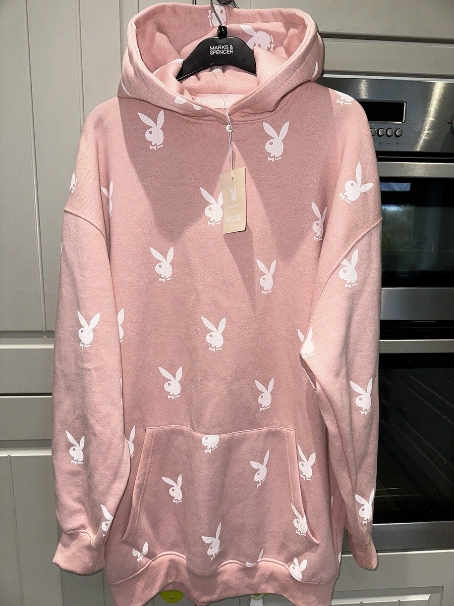 playboy pink hoodie dress Pink Playboy Oversized Hoodie Dress Playboy Hoodie Dress Gem
