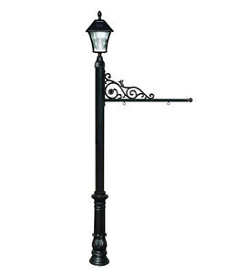 Decorative Real Estate Sign Post System, Solar Lamp Post With Address Marker