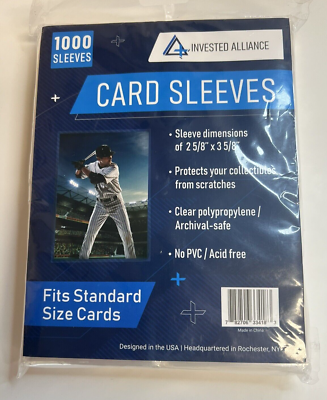 baseball card soft sleeves 1000 Card Sleeves Penny, Baseball Card, Soft Trading Sleeve invested  alliance