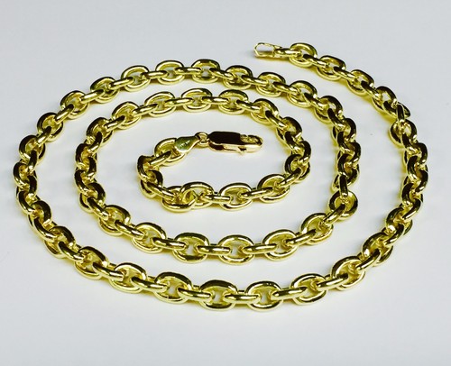 14k Solid Yellow Gold Handmade Rolo 